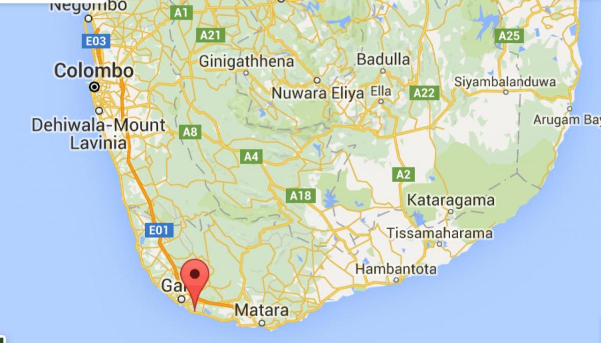  mapa hego-mendebaldetik Sri Lanka