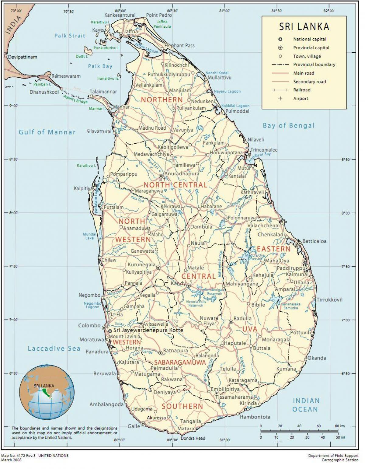 Sri Lanka erro mapa
