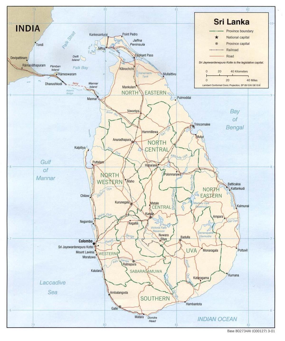 Sri Lanka autobus mapa