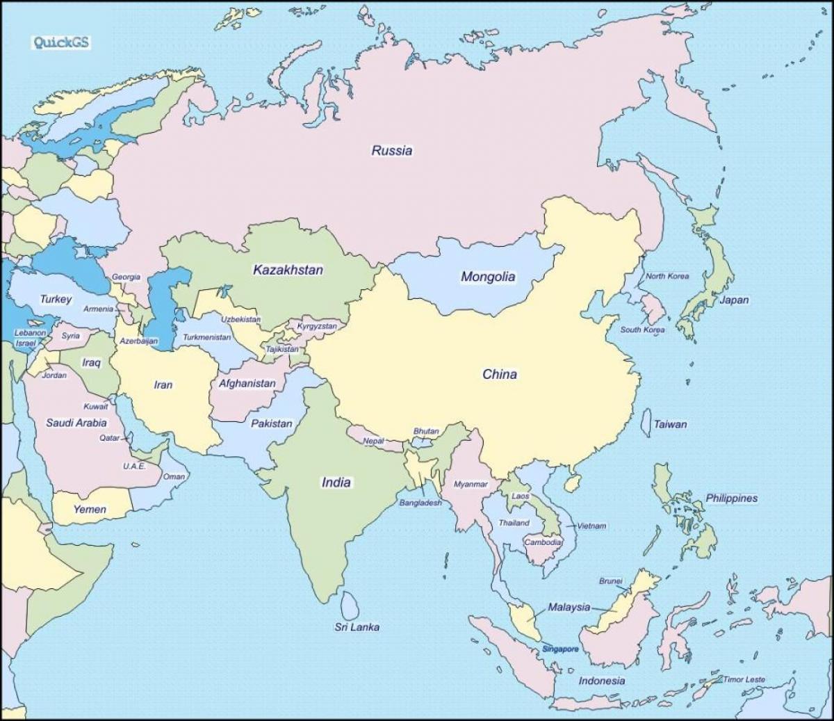 mapa Sri Lanka eta inguruko herrialdeetan