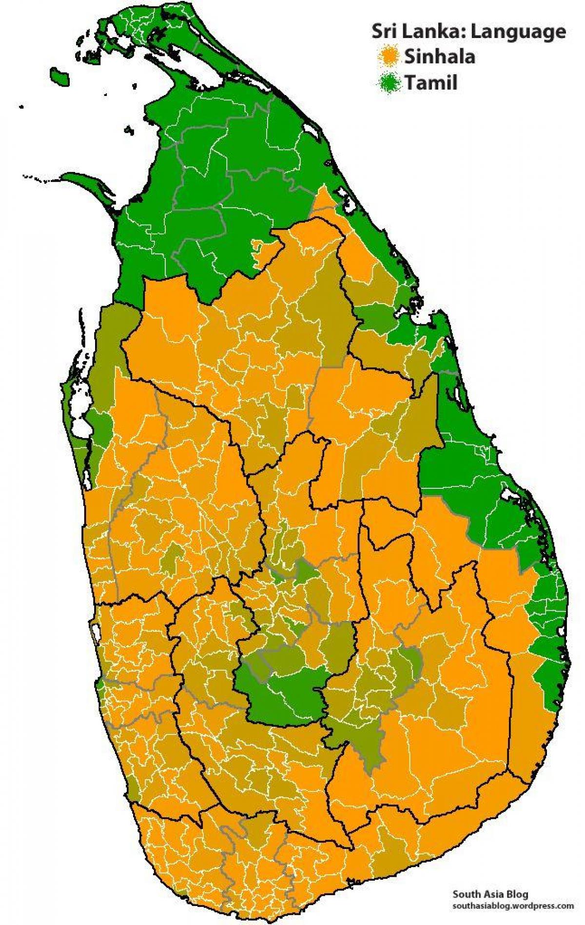 mapa Sri Lanka hizkuntza