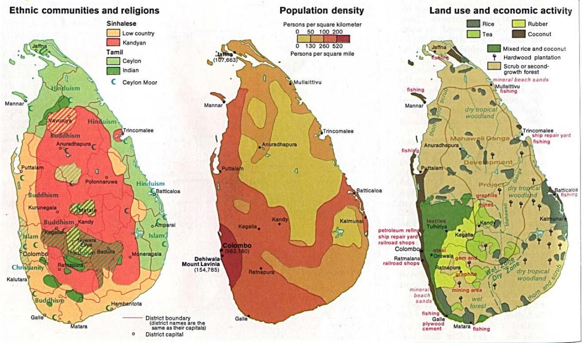 mapa Sri Lanka nekazaritza