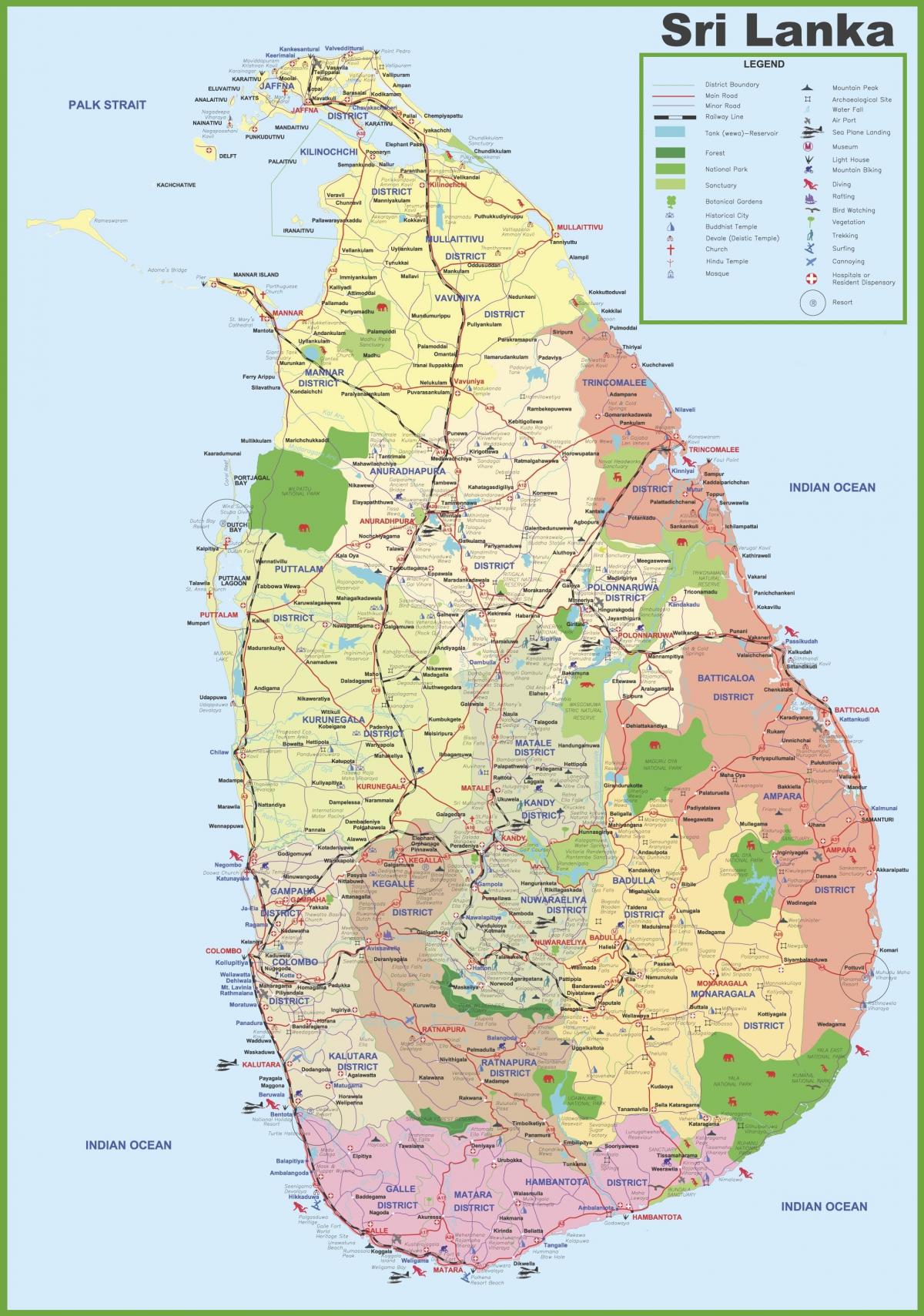 mapa Sri Lankako herrian