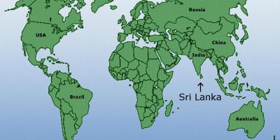 Munduko mapa erakutsiz Sri Lanka