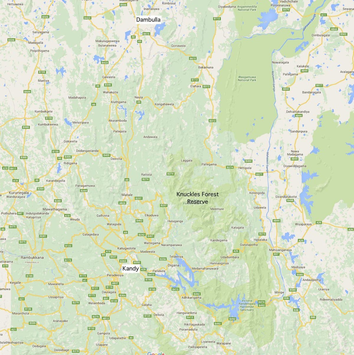 mapa knuckles Sri Lanka