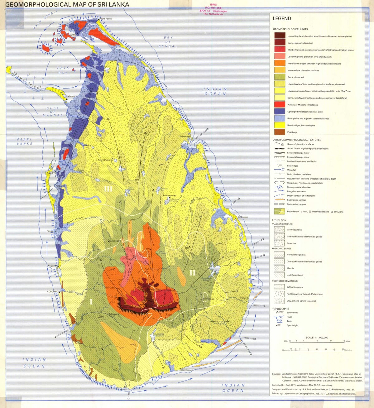 mapa lurzoruaren mapa Sri Lanka