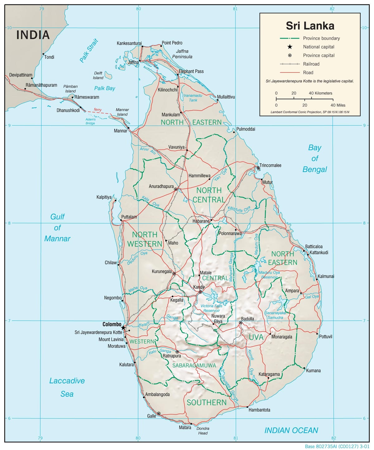 mapa nabigazio-mapa Sri Lanka