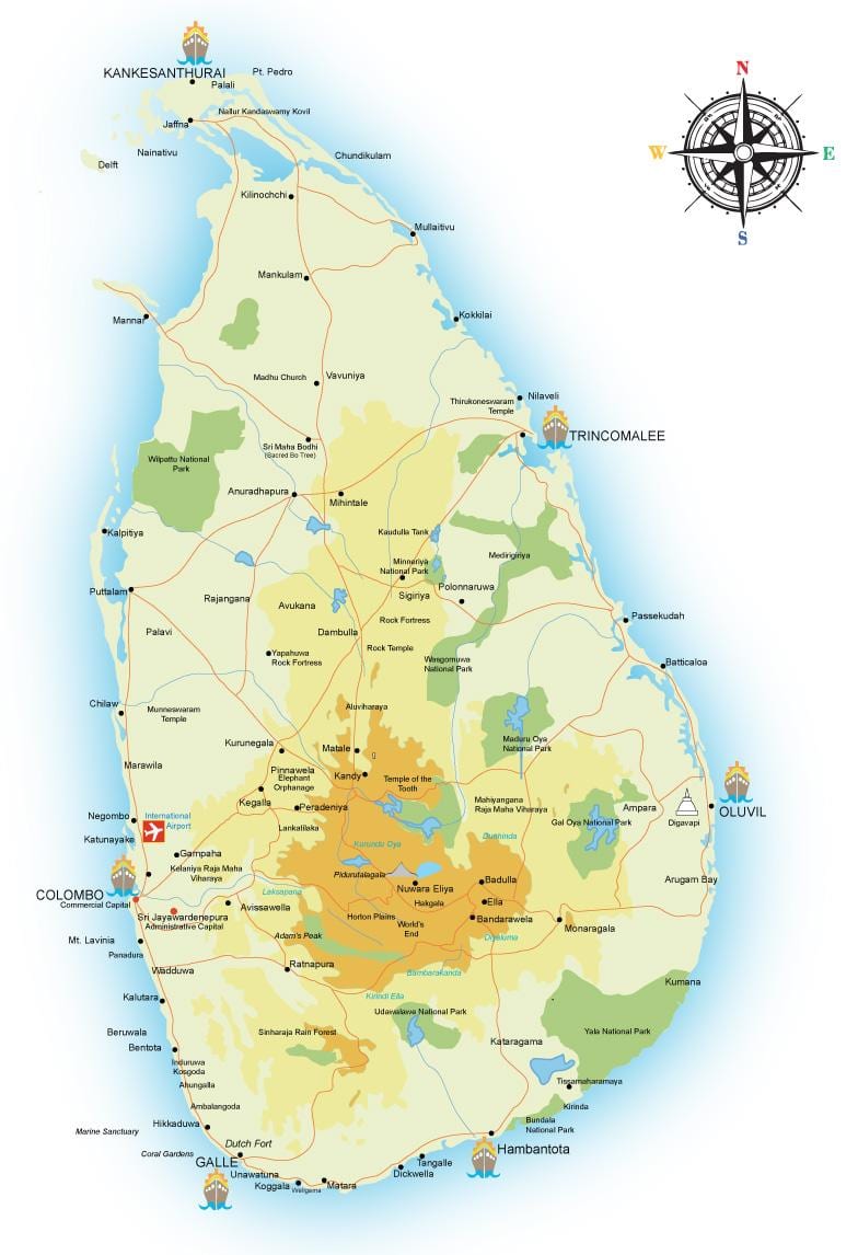 Sri Lanka interes-puntu mapa