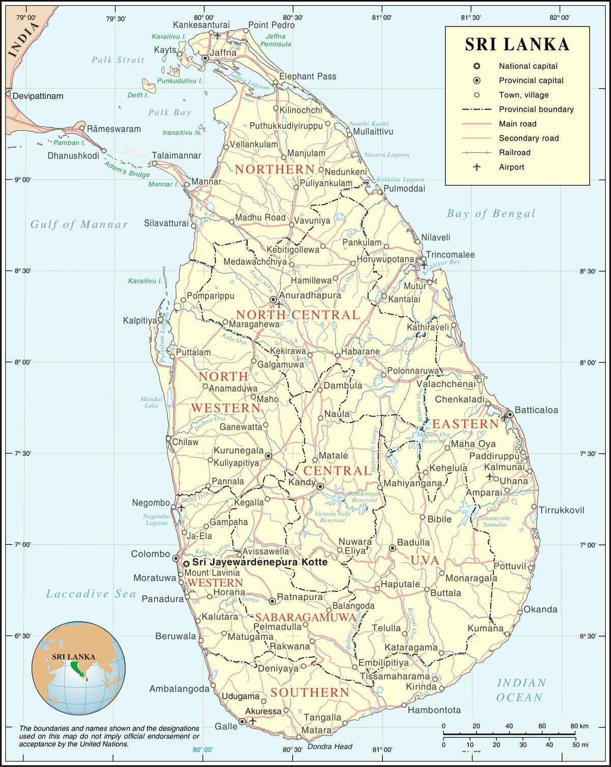 mapa Sri Lanka herri