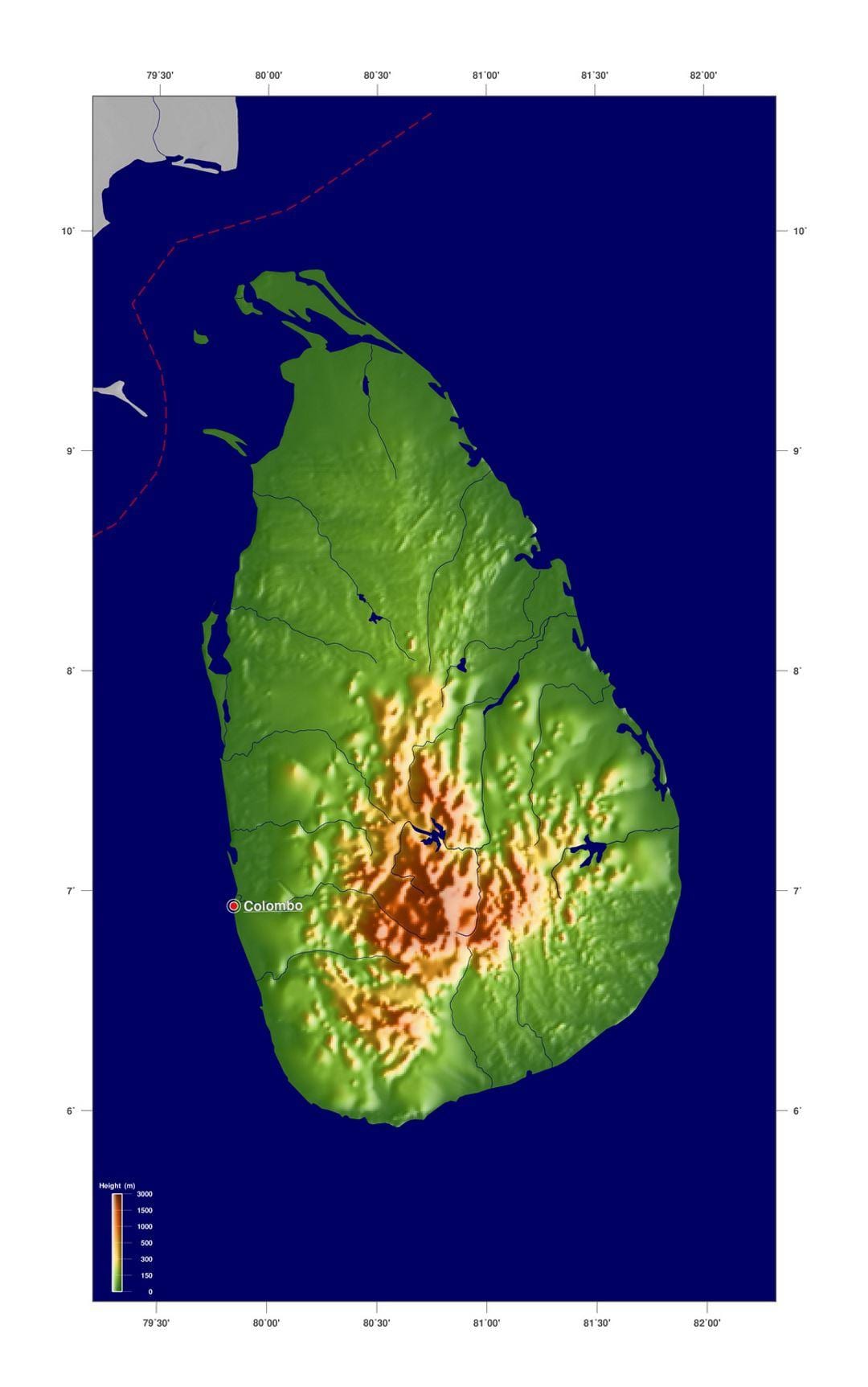 mapa Sri Lanka kota