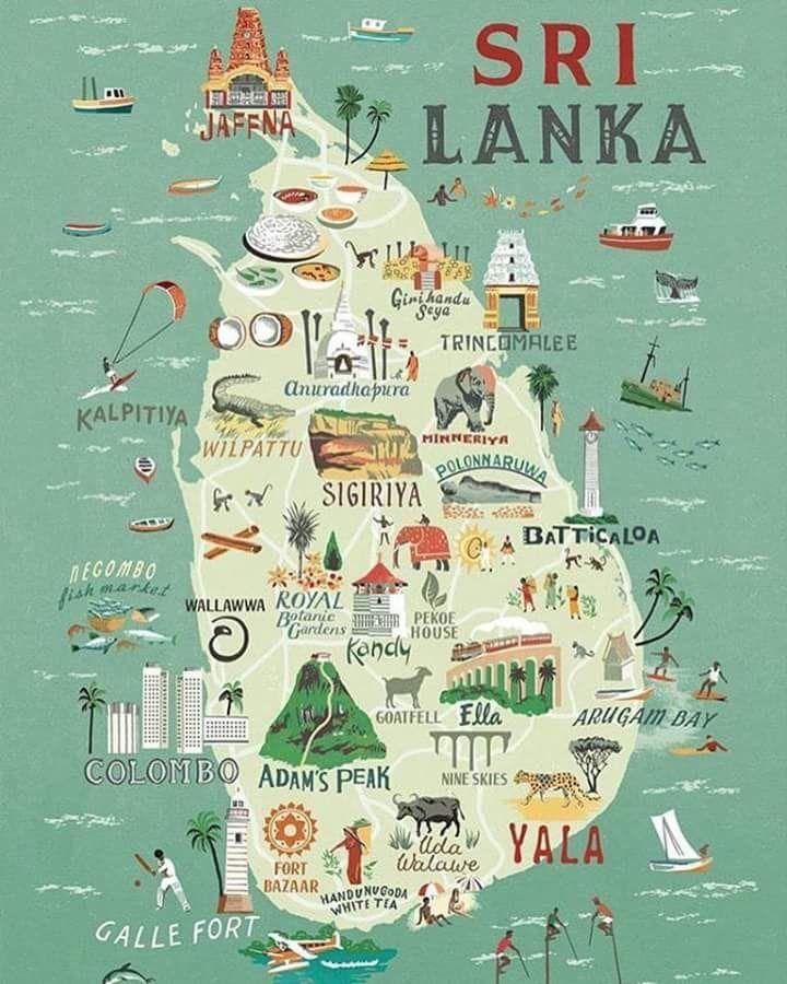 mapa Sri Lanka mapa kartela