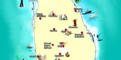Adam gailurra mapa Sri Lanka