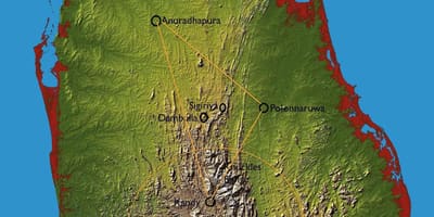 Mapa hill country Sri Lanka