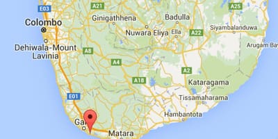  mapa hego-mendebaldetik Sri Lanka