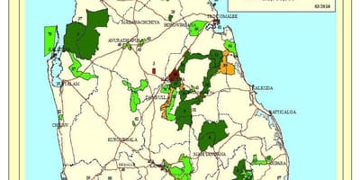 Mapa parke nazional Sri Lanka