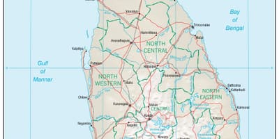 Mapa nabigazio-mapa Sri Lanka