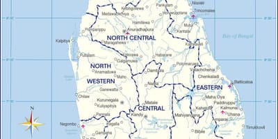 Mapa nazioarteko aireportuak Sri Lanka