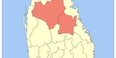Erdiko probintzian Sri Lanka mapa