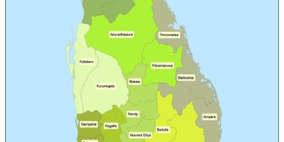 Mapa Sri Lanka area