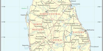 Sri Lanka errepide mapa distantzia kalkulagailua