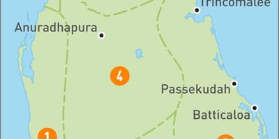 Mapa Sri Lanka eskualde