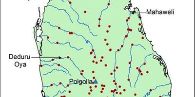Mapa Sri Lanka ganga