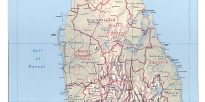 Mapa Sri Lanka dituzten hiriak