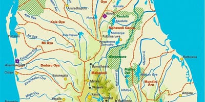 Sri Lankako ibaien mapa tamil