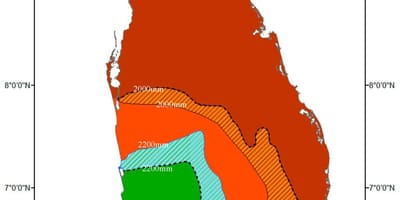 Sri Lanka klima-zona mapa