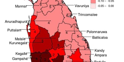 Mapa Sri Lanka malaria