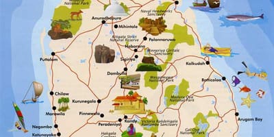 Sri Lanka uhartean mapa
