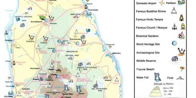Mapa Sri Lanka mapa informazioa