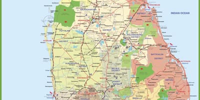 Mapa Sri Lanka mapa irudi