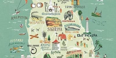 Mapa Sri Lanka mapa kartela