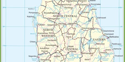 Mapa Sri Lanka politikoa