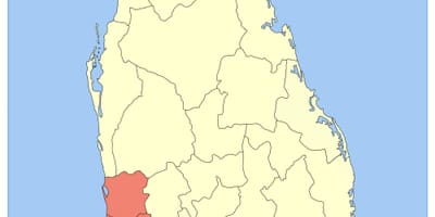 Mapa Sri Lanka mendebaldeko probintzia