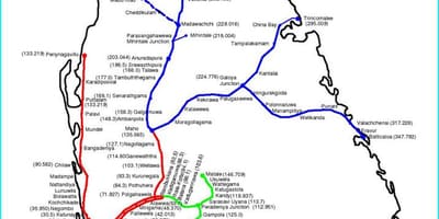Sri Lanka trenbide sarearen mapa