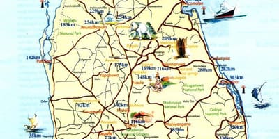 Turismo mapa Sri Lanka dituzten hiriak